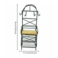 Mini Kitchen Shelf Handmade Mini Iron Shelf Delicate Features for Fairy Garden