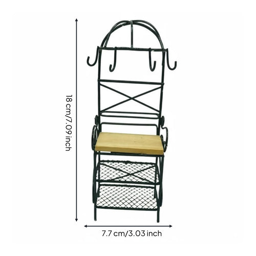 Mini Kitchen Shelf Handmade Mini Iron Shelf Delicate Features for Fairy Garden
