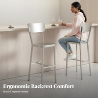 Manufacturing-inspired design Upholstered Highspine Stool with spinerest Bar Chair Modern Design Seating Furniture Sturdy Construction for Business Owners, Homeowners, pairs, Cafe, Front Desk, Restaurant, Dining Room