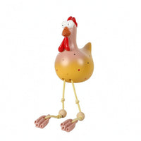 Chicken Statue with Dangling Legs Cartoon Chicken Figurine Cute for Desktop