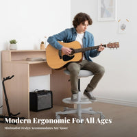 Adjustable Guitar Chair with Footrest Space-Saving for Music Practice, Teenagers