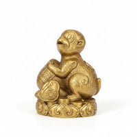 Tabletop Ornament Chinese Brass Figurine Embossed Mist Pattern Brass animal Figurine Carved Texture