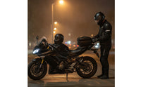Structured Motorcycle Tail Bag with Reflective Strips Weather-Ready Tail Bag with Reflective Strip Long-Lasting Luggage Portable for Commuters