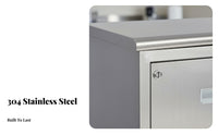Rustproof Stainless Steel Storage Cabinet Steel Office File Cabinet Effortless Gliding Drawers Large Capacity for Hospital Personnel, Business Owners, Laboratory, School, Factory, Warehouse