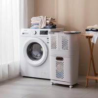 Plastic Laundry Hamper Perforated Household Storage Handle Cutout