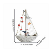 Wooden Sailboat Ornament Handmade Wooden Sailboat Model Handmade for Bathroom