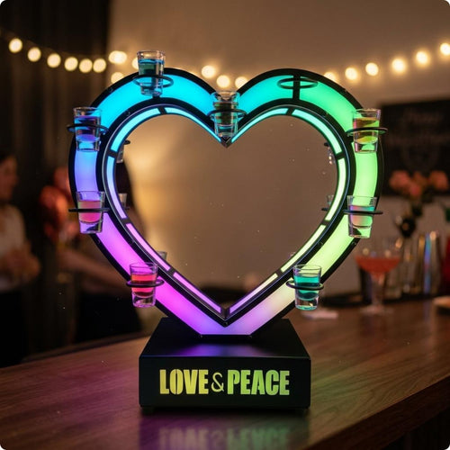 Heart Liquor Glass Rack Valentine Gift Liquor Glass Rack Decorative for Couples