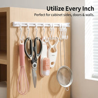 Cabinet Sliding Rail Organizer for Bedroom and Kitchen Storage, Space Saving No Drill S Hook with Removable Wall