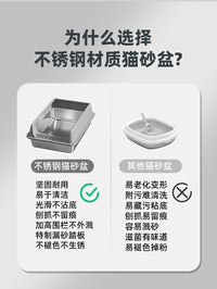 不锈钢猫砂盆加高围栏防外溅大号开放式猫厕所防带砂易洗猫咪便盆