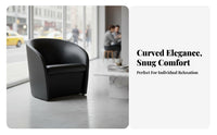 Curved Armchair Nordic Aesthetic Single Sofa Light Luxury Soft Upholstery for Homeowners, Reception Area, Bedroom