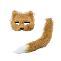Canine Mask with Tail Mysterious Tail Lovely for Cosplay