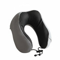 Soft Cover Memory Foam Neck Pillow Textured Panel U-Shaped Neck Pillow Drawstring Cord