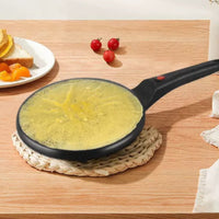600 W Electric Pancake Pan Black Non-Stick Pancake Pan Long Handle Electric Crepe Appliance Hanging Hole