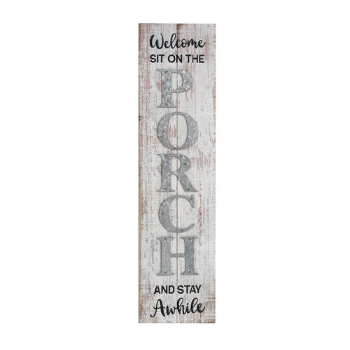 Porch Sign Whitewashed Wall Decor Rustic for Homeowners
