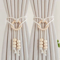 Simple Luxury Curtain Tieback Pair with Tassel Rope