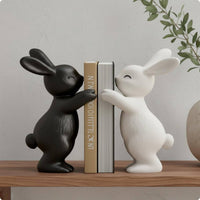Nordic Rabbit Book Stand Artistic Rabbit Statue Bookend Vintage Aesthetic