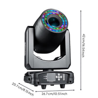 Moving Head Light with Circle 200W Moving Head with LED Circle Professional Lighting Control-Controlled for DJ, Music Festivals, Weddings, Rooms