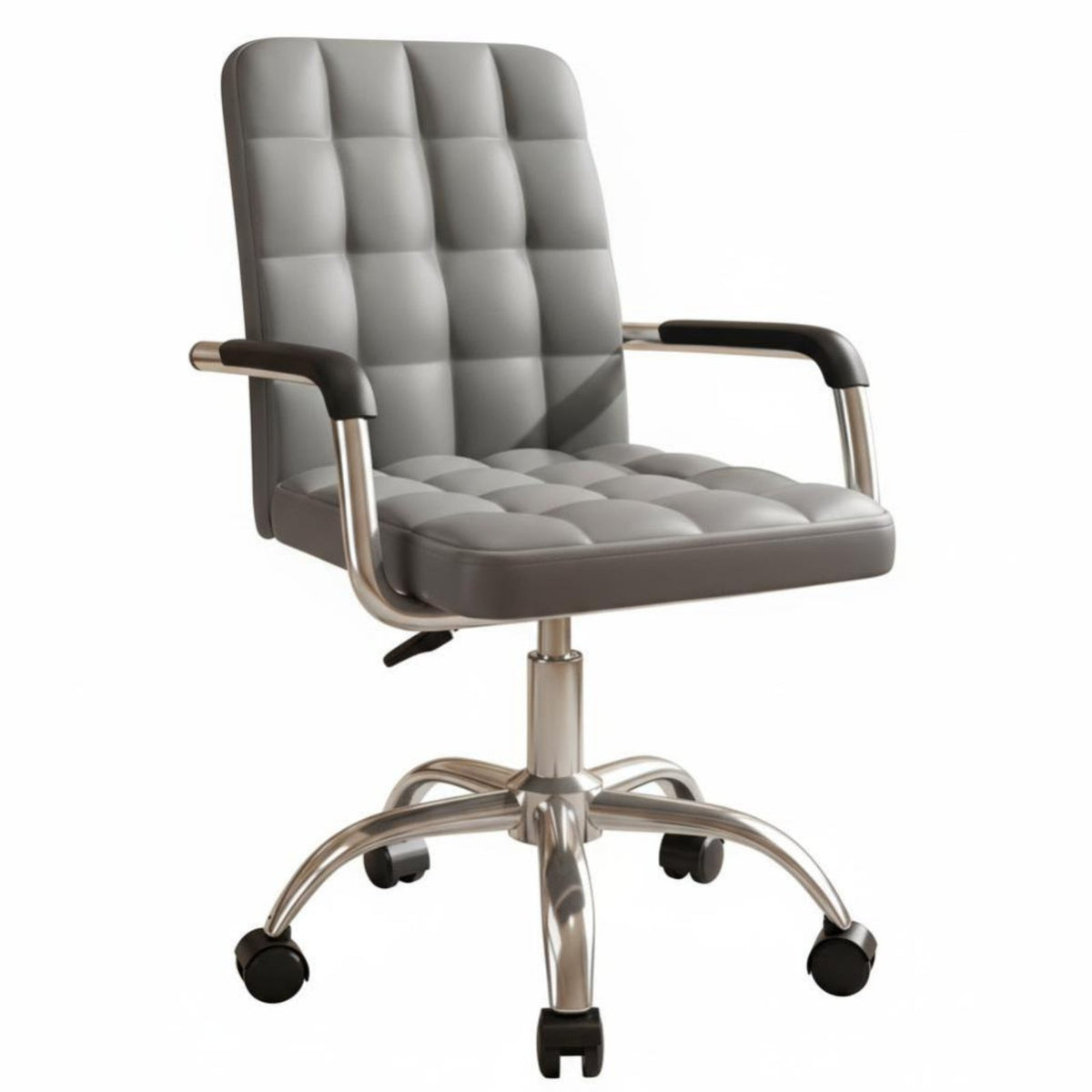 Ergonomic Computer Chair Highspine Support Upholstered Caster Chair Padded Comfort Plush Upholstery for Poker Players, Workplace