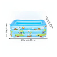 Three-Layer Shallow Inflatable Pool Bubble-Textured Inflatable Kiddie Pool Printed Cartoon Water Play Holiday-Themed for Babies, Children