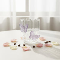 Handmade 3D Butterfly Tumbler Creative Gift Butterfly Glass Crystal Clear Drinkware for Wedding