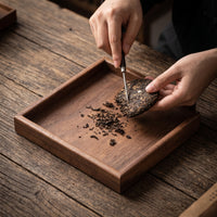 Walnut Wood Tea Evaluation Tray Smooth Tea Tray with Pouring Opening Polished Sturdy