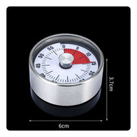 Analog Countdown Timer Cooking Timer Magnetic Mechanical Timer Visual Countdown Timer Wind-up Function Durable Stainless Steel ABS Suitable for Kitchen Classroom Home Office