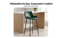 Upholstered High Stool with Backrest Utilitarian Bar Stool Chair Modern Design Easy to Clean for Interior Designers, Eatery
