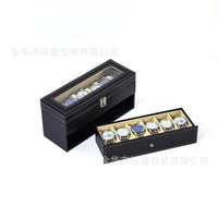 新品现货高档精致6位双层PU皮手表抽屉收纳盒 碗表收纳展示盒收藏