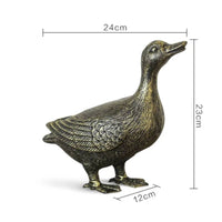 2 Pieces Cast Iron Duck Sculpture Handmade Look Duck Garden Statue Heavy Duty