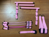 Adjustable Pilates Bar Kit with 3-Piece Rod and Rope for Home Fitness