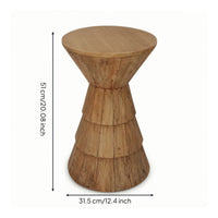 Wooden Side Table Rustic Furniture Compact for Living Room