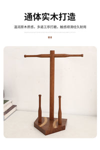 Wooden Baseball Ring Holder Bracelet Storage Rack Desktop Jewelry Stand Championship Medal Rack
