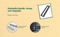 Sliding Glass Door Handle, Super Narrow Double Hook Mortise Lock, Modern Minimalist Pull, Protected Kitchen Pane Patio