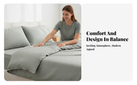 4 Pieces Duvet Cover Set Percale Weave Bed Linen Soft for Adults, Gift Givers