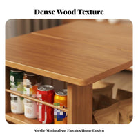 transformable Rolling Cabinet Foldable Design Tea Table Space-Saving for Bedroom