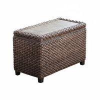 Woven Top Storage Chest Sittable Lid Rectangular Storage Ottoman adaptable Use