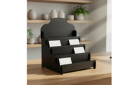Stepped Display Stand Front Edges Wood Brochure Rack Easy to See
