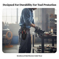 Rigid-Exterior Waist Tool Pouch With | 1680D Nylon, Reinforced Structured Body, Belt Tool Pouch with Pockets, for worksite
