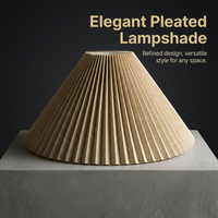 Pleated Lampshade, Light Shade, Detachable Pendant Lamp Cover, Table Lamp Shade, #variant:Khaki Linen
