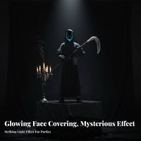 8 Pieces Grim Reaper Robe Set Faceless Hood Cosplay Garment Includes Accessories