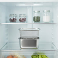 2 Pieces Food Storage Container with Drain Basket Brushed Stainless Steel Container with Colander Rust-Resistant