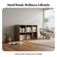 Solid Wood Bookshelf Multipurpose Freestanding Grid Cabinet Cube Storage Organizer Sturdy Construction Open Grid Display Suitable for Families Parents Playroom Study Bedroom