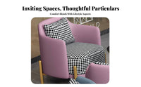 Curved Rear Club Chair Light Luxury Design Reception Sofa Comfortable Seating Sturdy Construction for Homeowners, Lobby, Bedroom