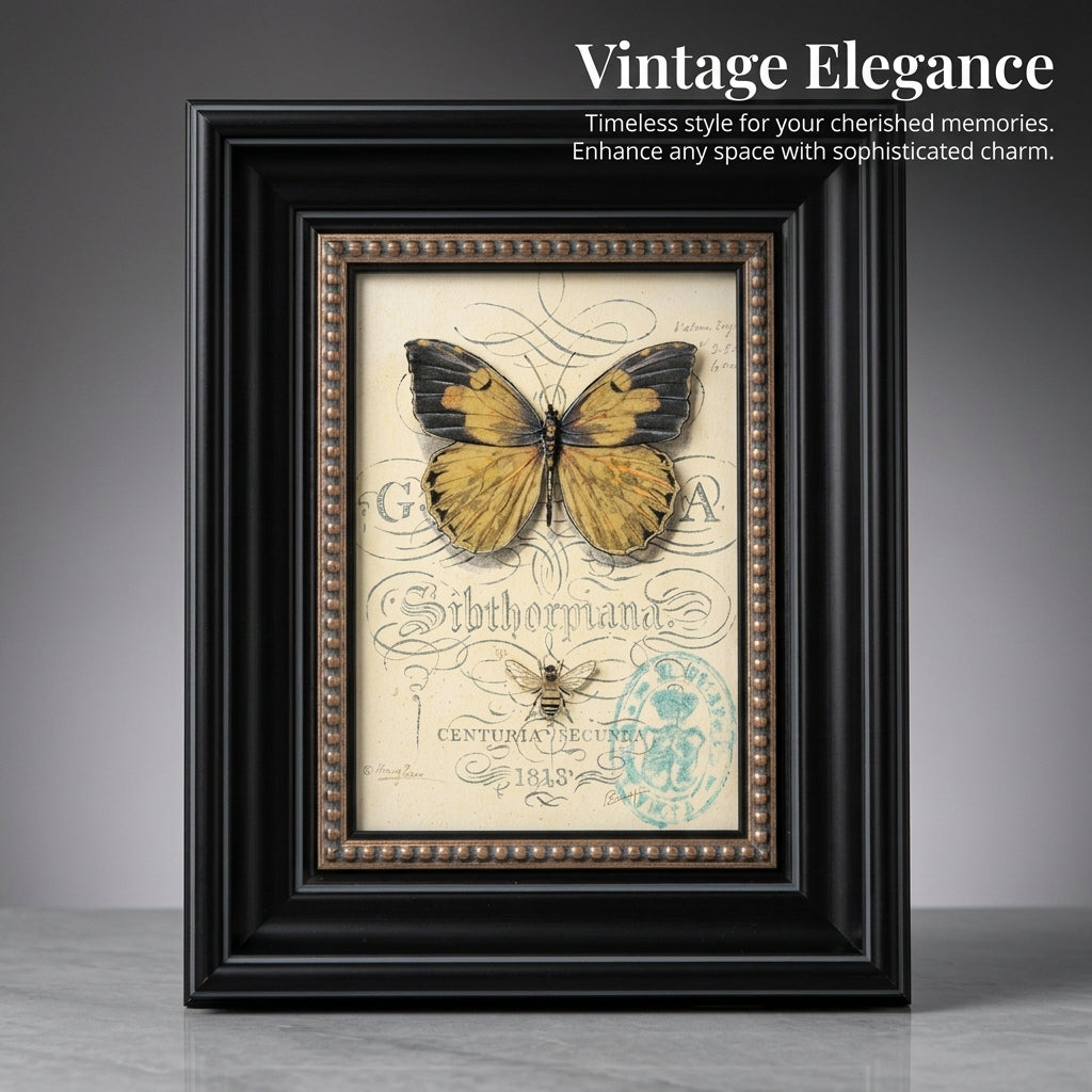 Picture Frame with Vintage Design for Home Decoration and Room Decor, Wall or Tabletop Photo Display for Art Collectors, Handcrafted European Style