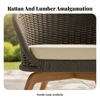 4 Pieces 4-Piece Wicker Conversation Set Waterproof Outdoor Furniture Woven textures sturdy Frame for Balcony, Terrace, rearyard