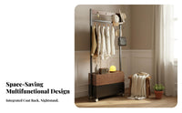 Multi-Functional Rolling Garment Rack with Drawers Space-Saving Bedroom Furniture Mobile Design Clothing Organizer Large Capacity Storage for Apartment Dwellers, Adults, Students, Entryway, Dorm Room, Walk-in Closet, Office