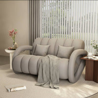 Loveseat with Loop Armrests Geometric Two-Seater Sofa Padded Sofa with Armrests for Living Room, Bedroom, Reading Corner
