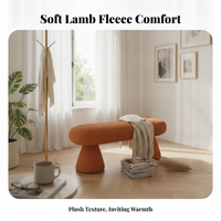 Boucle Textile Footrest Soft Texture Capsule-Shaped Bench Multi-Functional Versatile for Business Owners, Residents, Living Room