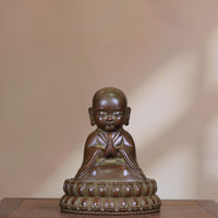 Pure Copper Chinese Zen Incense Burner, Faceless Buddha Design, Home Decor