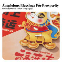 Horse Year Fu Sticker, 2026 Holiday Couplets, Rotating Door Decor, Chinese Red, Entry